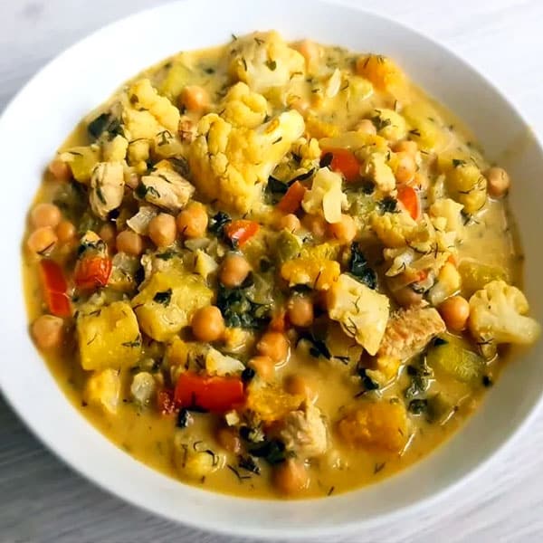 Karrijs ar tītara fileju un turku zirņiem 1 Curry with turkey fillet and chickpeas
