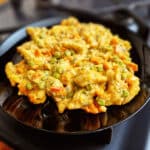 Pumpkin gnocchi with vegetables and chicken fillet