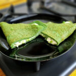 Spinach Omelette with Cheese and Scallions