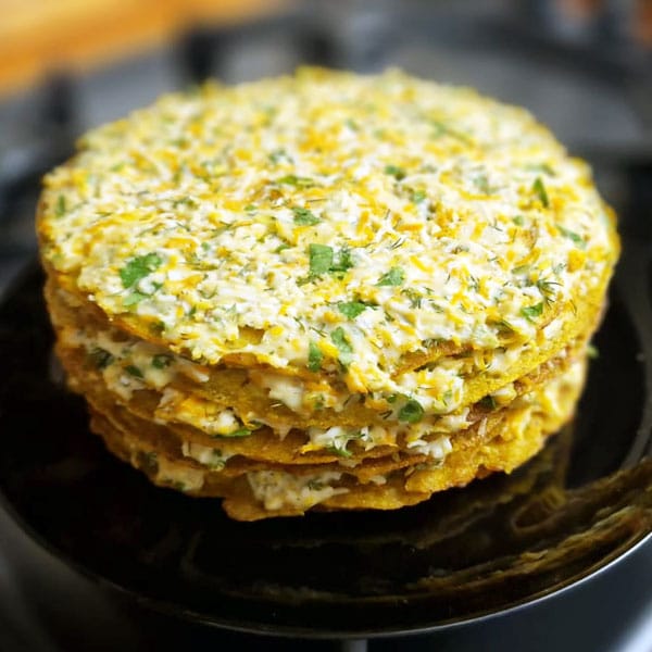 Kvinojas pankūku sāļā torte 1 Quinoa Pancake Savoury Cake